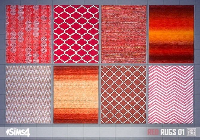 Sims 4 Red rugs 01 at Oh My Sims 4