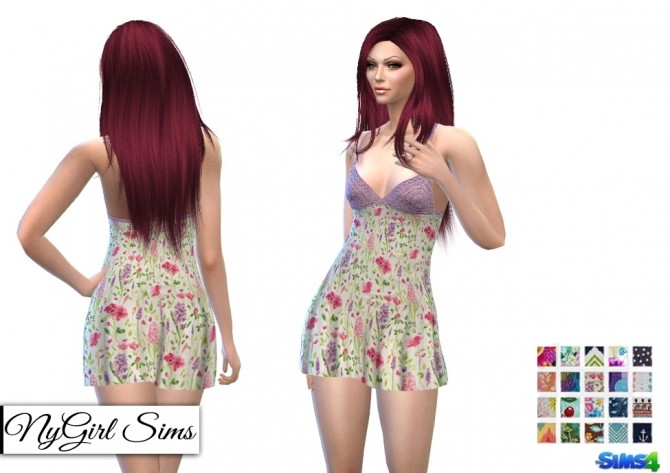 Sims 4 Knit Top Summer Prints Dress at NyGirl Sims
