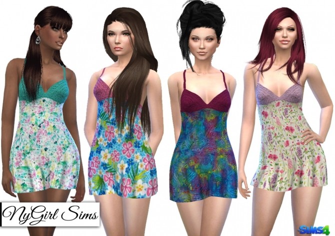 Sims 4 Knit Top Summer Prints Dress at NyGirl Sims