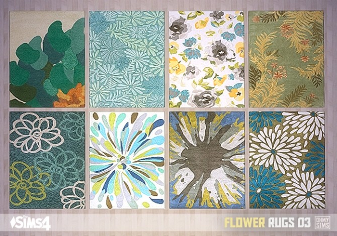 Sims 4 Flower rugs 03 at Oh My Sims 4