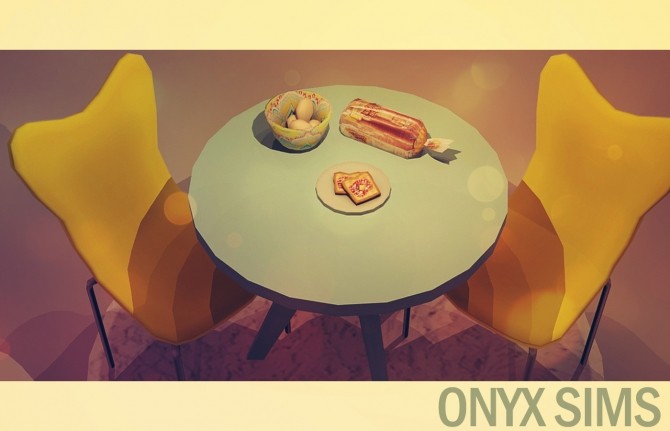 Sims 4 TriPod Dining Set by Kiara at Onyx Sims