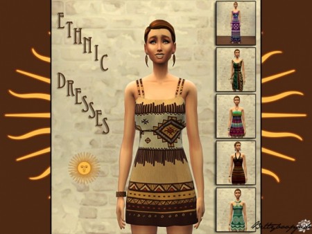 ETHNIC DRESSES by Bettyboopjade at Sims Artists