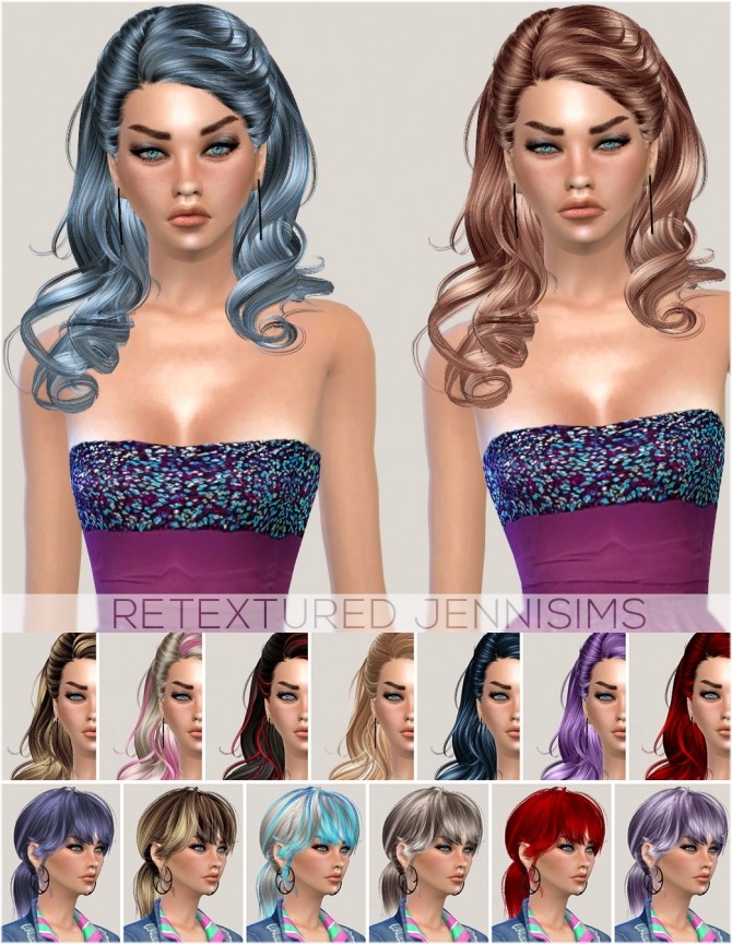 Sims 4 Newsea Hairs Thornbird, Paulina, Marshmallow retextured at Jenni Sims