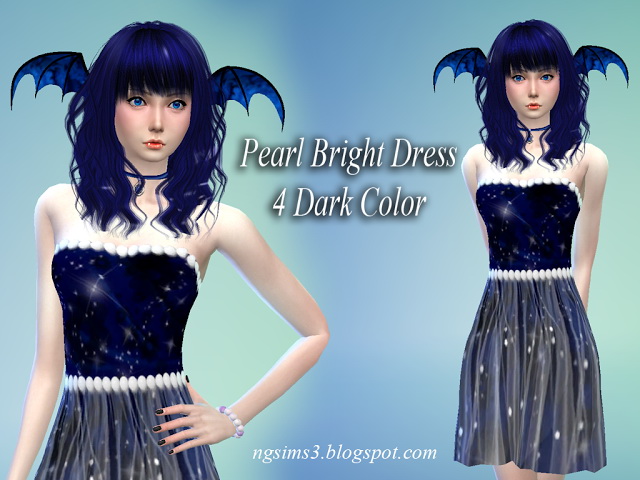 Sims 4 Pearl Bright Dress 4DarkColor at NG Sims3