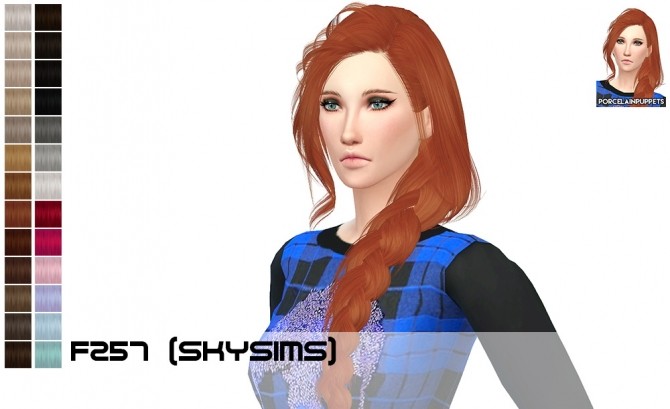 Sims 4 Skysims braids (257 + 149) at Porcelain Warehouse