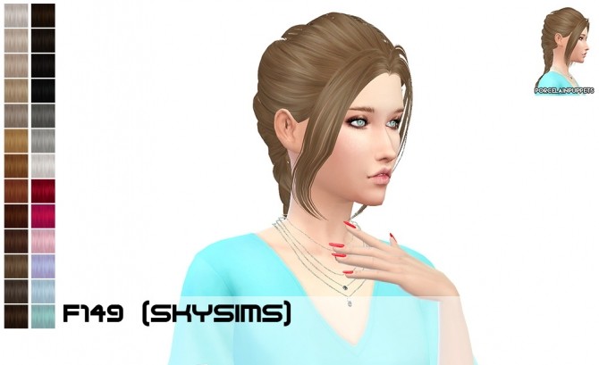 Sims 4 Skysims braids (257 + 149) at Porcelain Warehouse
