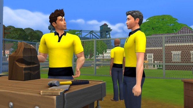 Sims 4 High Visibility Tradesmen Short Sleeve Shirt by Deontai at Mod The Sims