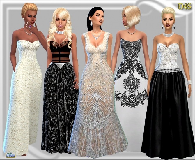 Sims 4 Leather & Lace gown at Dreaming 4 Sims