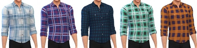 Sims 4 Checked Shirt by Rope at Simsontherope