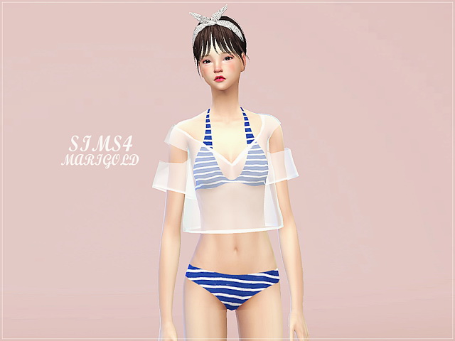 Sims 4 Layering tee bikini at Marigold