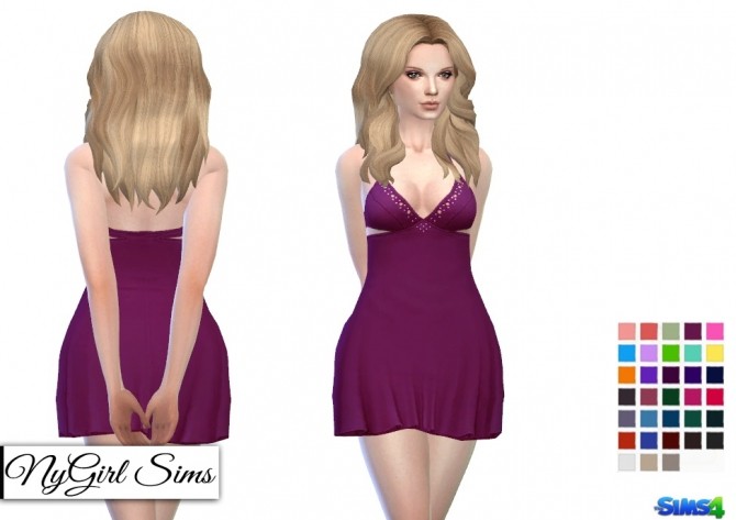 Sims 4 Beaded Cutout Skater Dress at NyGirl Sims