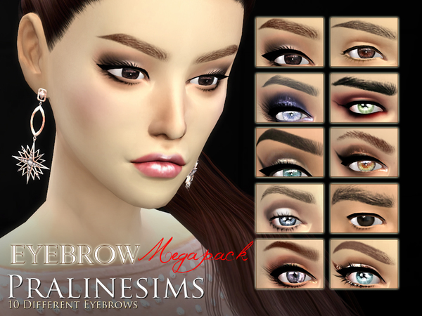 Sims 4 10 DIFFERENT EYEBROWS Megapack by Pralinesims at TSR
