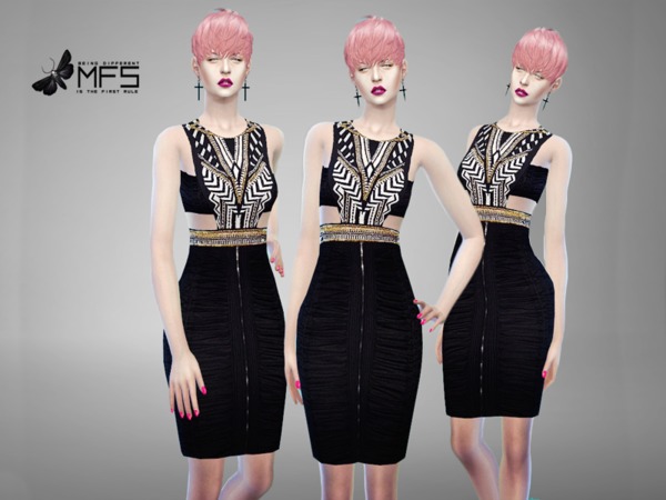 Sims 4 MFS Alexandra Dress by MissFortune at TSR