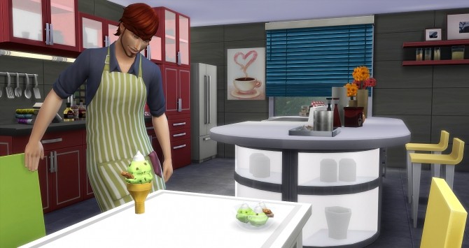 Sims 4 Red kitchen at Studio Sims Creation