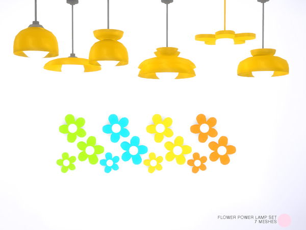 Sims 4 Flower Power Lamp Set by DOT at TSR