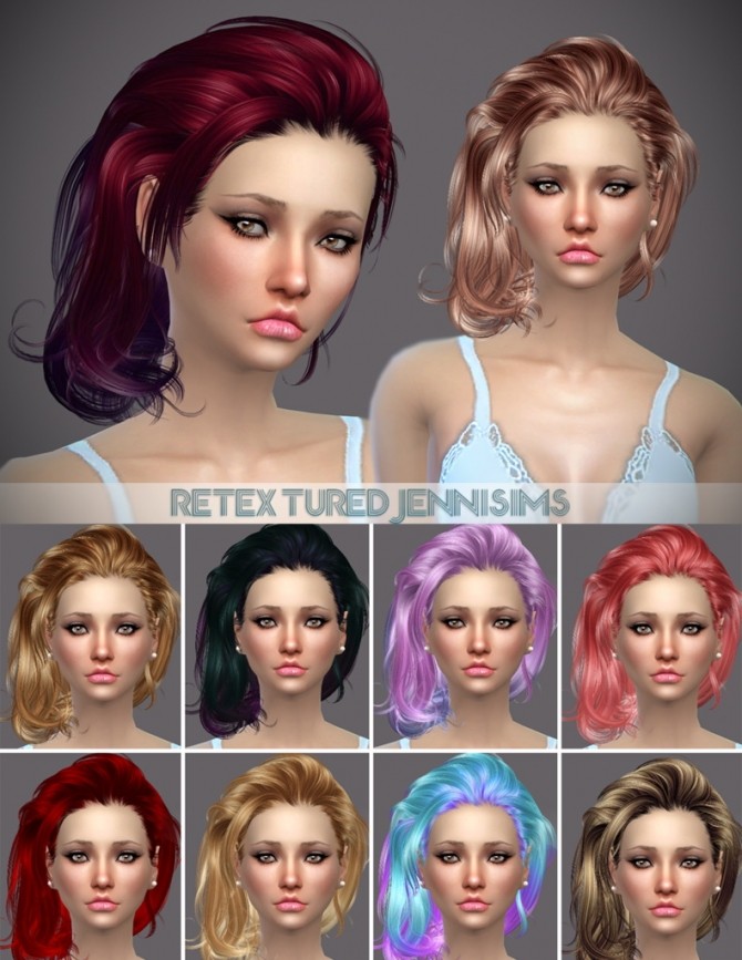 Sims 4 Newsea Hairs Gold Leaf, LightYear retextured at Jenni Sims