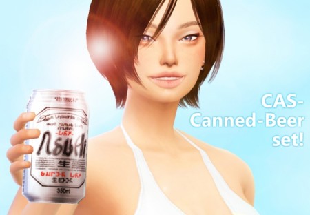 CAS canned beer set: acc. + background + pose at Imadako