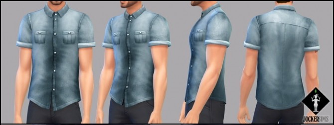 Sims 4 Lonesome Street Denim shirt at Jocker Sims