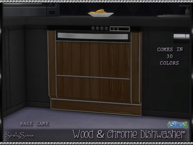 Sims 4 Srsly’s Wood & Chrome Dishwasher at SrslySims