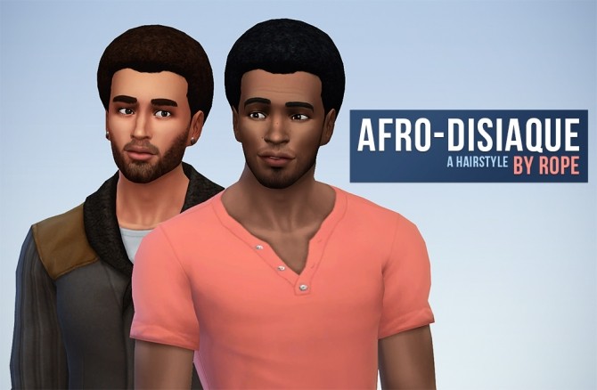Sims 4 Afro disiaque hair for males by Rope at Simsontherope