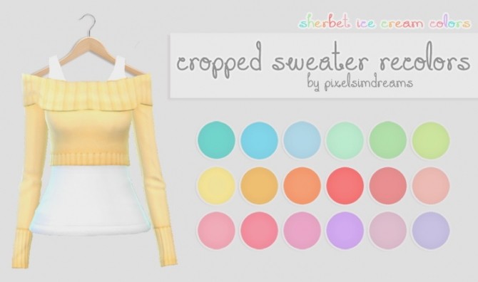 Sims 4 SP03 Cropped Sweater Recolors at Pixelsimdreams
