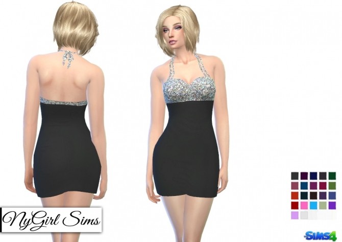 Sims 4 Glitter Top Mini Dress at NyGirl Sims