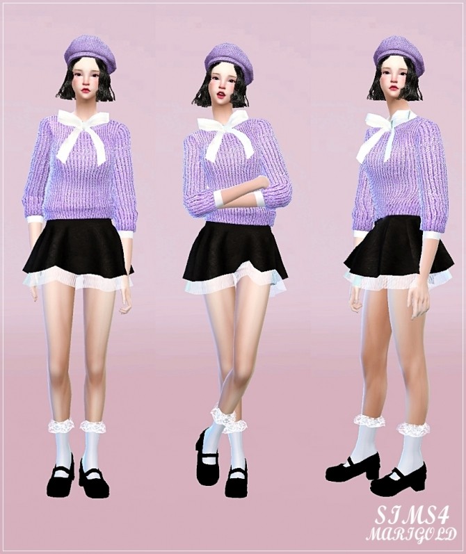 Sims 4 Double flared mini skirts at Marigold