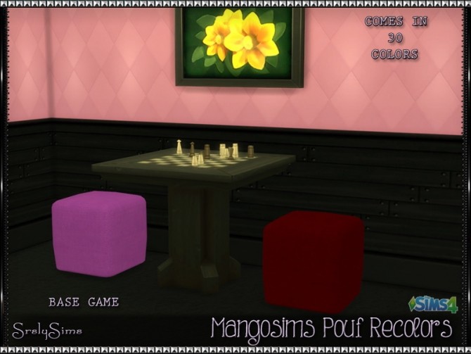 Sims 4 MangoSims Pouf Recolors at SrslySims