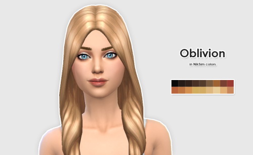 Sims 4 Kiara24 Oblivion Hair in NikSim Colors at ELLESMEA