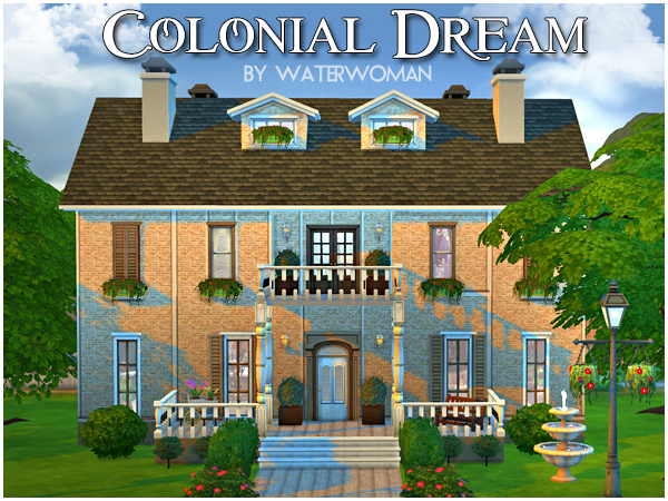 Sims 4 Colonial Dream house by Waterwoman at Akisima