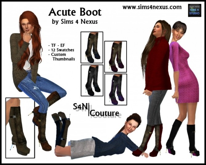 Sims 4 Acute Boot by SamanthaGump at Sims 4 Nexus