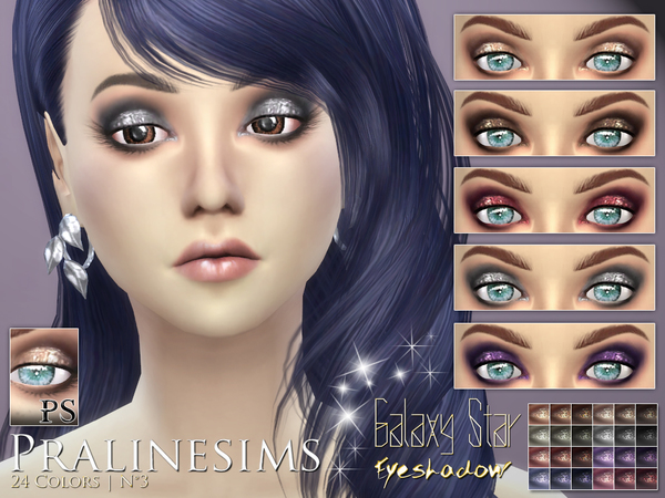 Sims 4 Galaxy Star Eyeshadow by Pralinesims at TSR