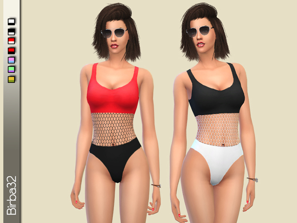 Sims 4 Bicolor Swimsuit by Birba32 at TSR