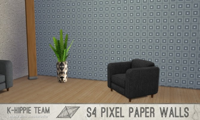 Sims 4 7 Walls Pixel Paper serie vol 1 at K hippie