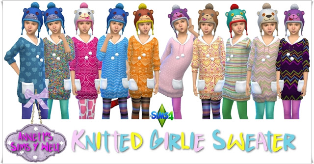 Sims 4 Knitted Girlie Sweater at Annett’s Sims 4 Welt