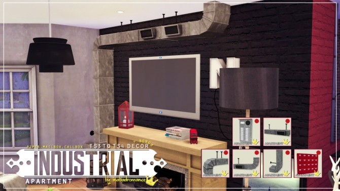 Sims 4 Industrial apartment TS3 to TS4 decor at In a bad Romance