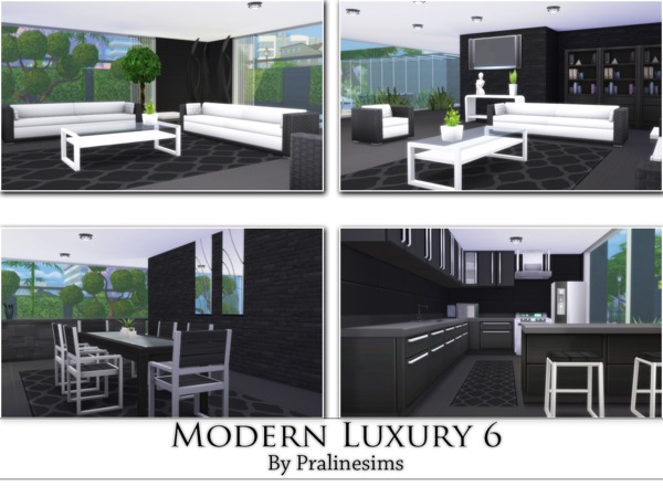 Sims 4 Modern Luxury 6 house by Pralinesims at TSR