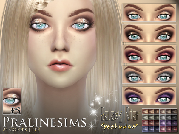 Sims 4 Galaxy Star Eyeshadow by Pralinesims at TSR