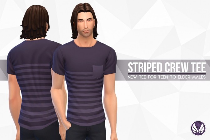 Sims 4 Striped Crew Tee by Peacemaker IC at Simsational Designs