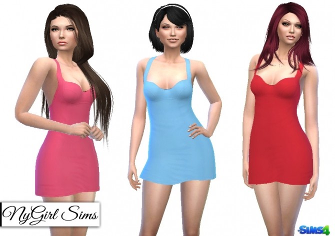 Sims 4 Open Back Halter Mini Dress at NyGirl Sims