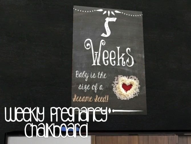 Sims 4 Weekly pregnancy chalkboards at Akai Sims