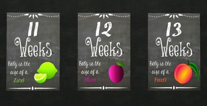 Sims 4 Weekly pregnancy chalkboards at Akai Sims