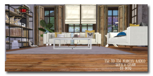 Sims 4 TS2 To TS4 Marcus Sims’ Kalico Sofa & Chair at Msteaqueen
