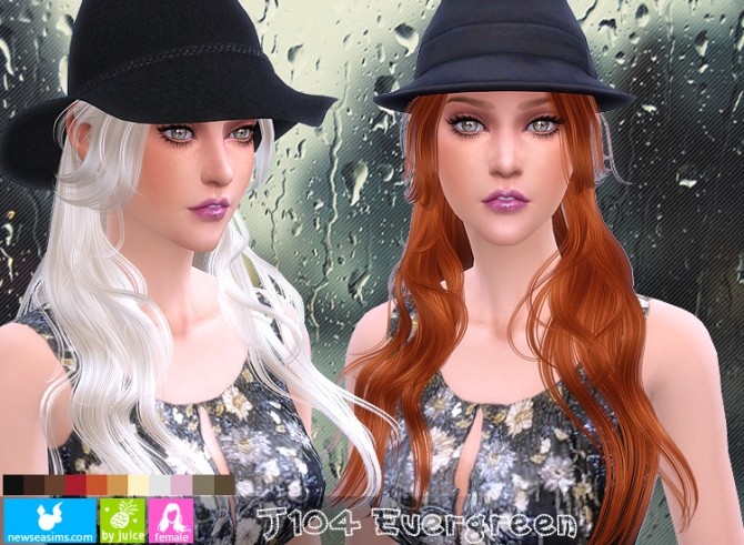 Sims 4 J104 Evergreen hair (Pay) at Newsea Sims 4