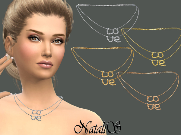 Sims 4 LOVE necklace by NataliS at TSR