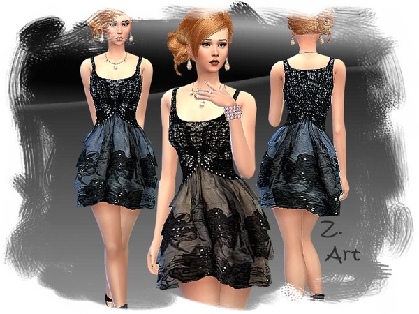 Sims 4 Whisper dress by Zuckerschnute20 at TSR