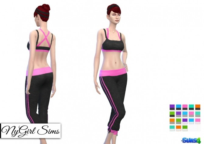 Sims 4 Sport Knit Cropped Sweatpant and Tank Top at NyGirl Sims