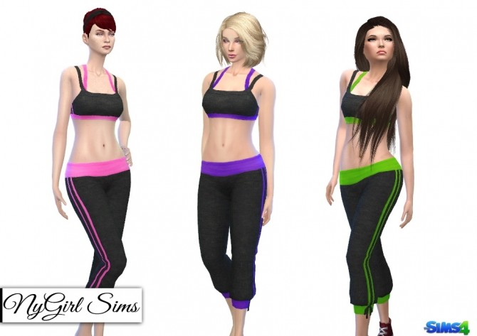 Sims 4 Sport Knit Cropped Sweatpant and Tank Top at NyGirl Sims