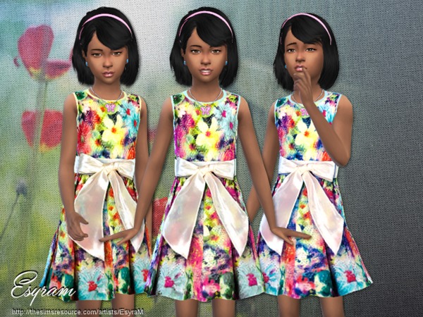 Sims 4 Garten Party Dress by EsyraM at TSR