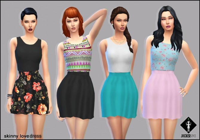 Sims 4 Skinny Love Dress at Jocker Sims